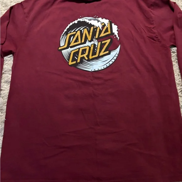 Santa Cruz Skateboards Burgundy Long Sleeve Tee Size XL - Picture 6 of 8
